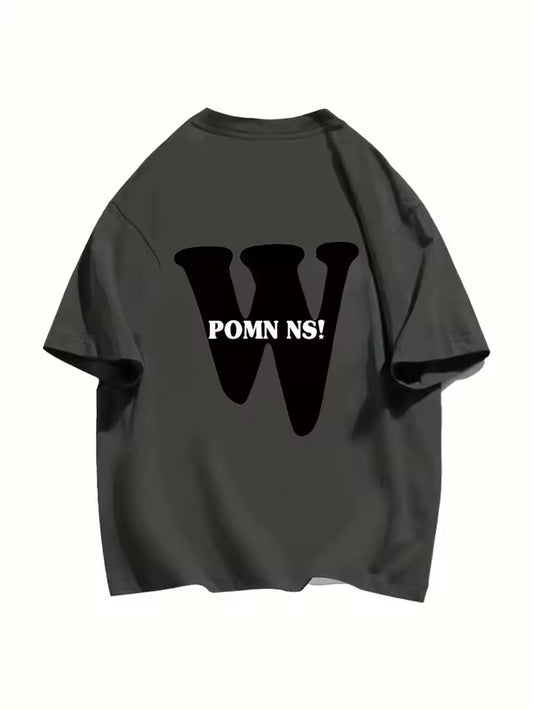 Korean Fashion Women T-shirt Simple Letter W Printed 100% Cotton Tee Shirt Summer O-Neck Loose Tops Street Casual Female Clothes